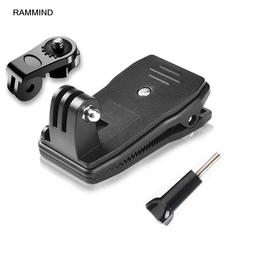 Anti-Slide 360° Rotary Action Cam Sports Camera Quick Clip Backpack Strap Mount Clamp Holder for GoPro DJI OSMO Travel Vlogging