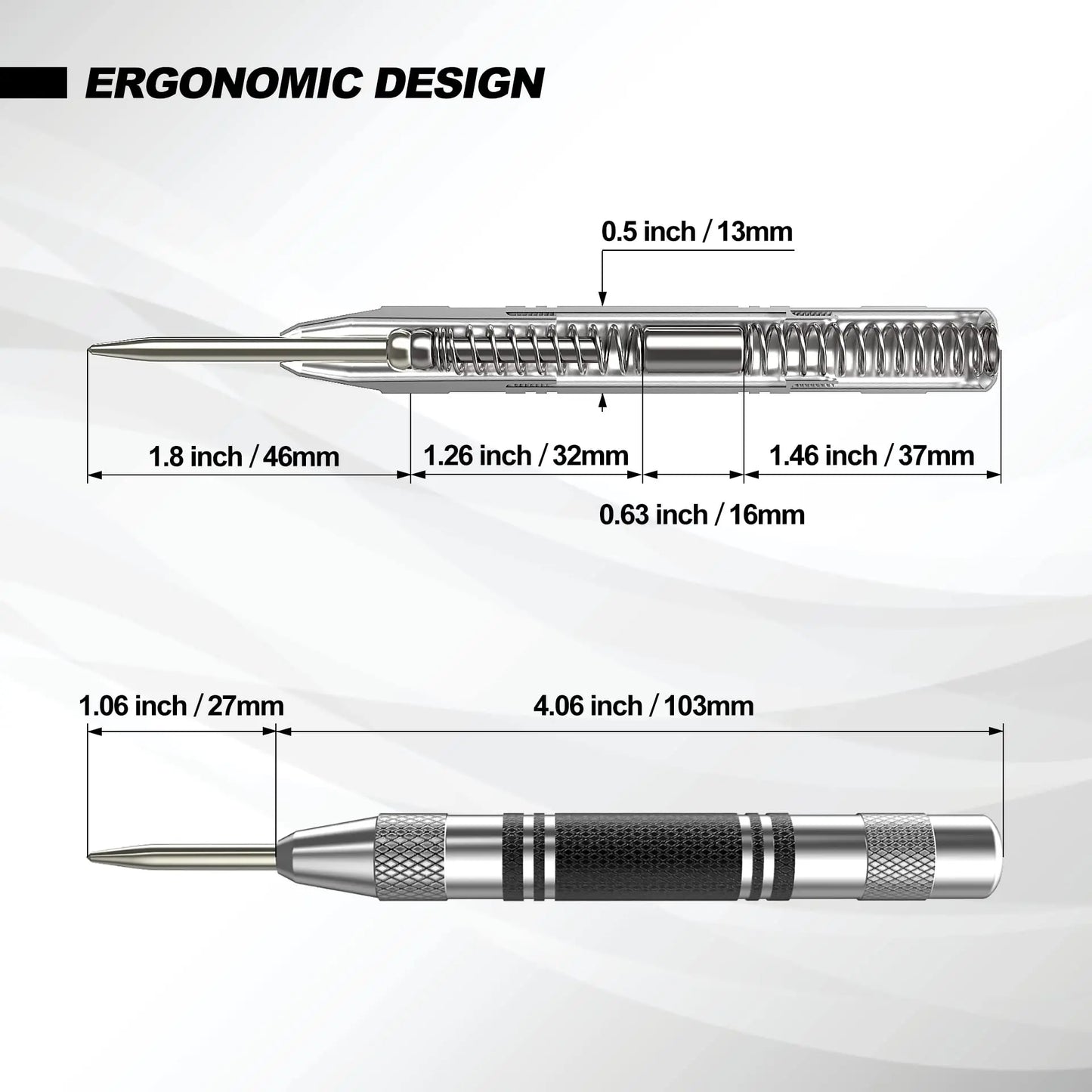 Automatic Center Punch Kerner Woodworking Metal Puncher Steel Hole Self Pin Mark Spring Loaded Dent Marker Hand Tool Carpenter