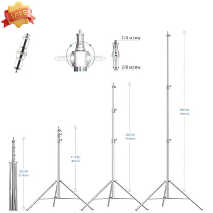 Photographic Equipment Professional Stainless Steel 2.6-3.3m Heavy Duty Light C Stand Studio Softbox Heavy Duty Tripod Carrybag