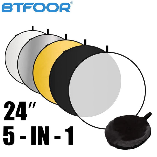 60 80 110cm 5in1 Reflector Photography Collapsible Portable Light Diffuser Round Reflector For Photo Multi Color