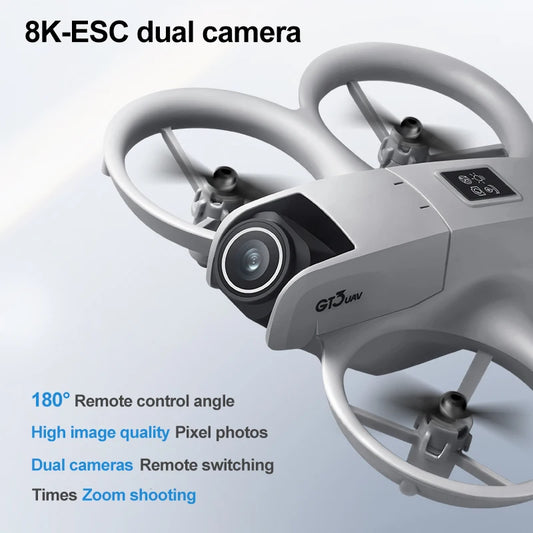 New GT3 With Screen Mini Drone 8K HD Camera 180° ESC Aerial Photography Aircraft  Height Pocket UFO Remote Control Aircraft