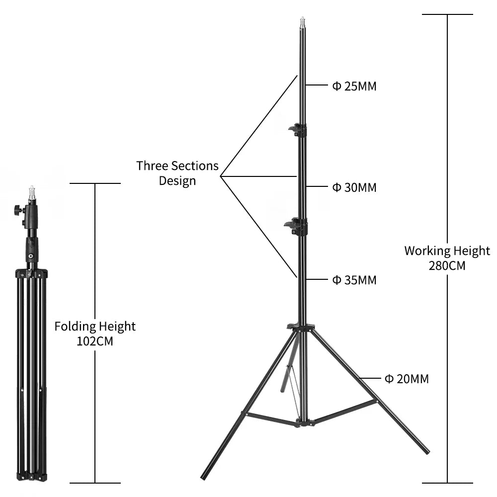 SH 2.8M Stainless Steel Light Stand Heavy Duty Load weight 10kg Photography Studio Support Tripod For Led Light Photo Studio