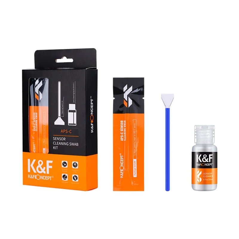 K&F Concept 10 Pack 16mm APS-C 24mm Full-Frame Sensor Cleaning Swabs Dry CCD CMOS Clean Swabs for Nikon Sony Canon DSLR Camera