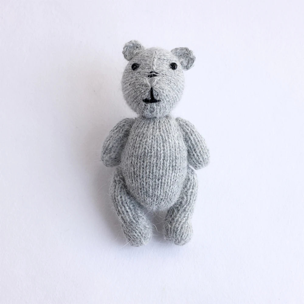 Handmade Knitted Teddy Bear Dolls Photography Toy Mohair Cute Crochet Animal Image Doll Studio Photo Shooting Props Accessories