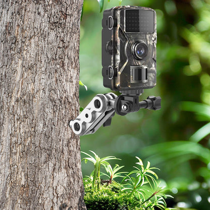 Trail Cameras Mounting Bracket with 1/4" Threaded Insert 360°Rotating Adjustable Holder for Outdoor Hunting Gear Accessory