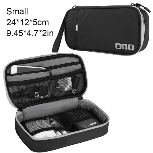 Portable Electronic Accessories Travel case,Cable Organizer Bag Gadget Carry Bag for iPad,Cables,Power,USB Flash Drive, Charger