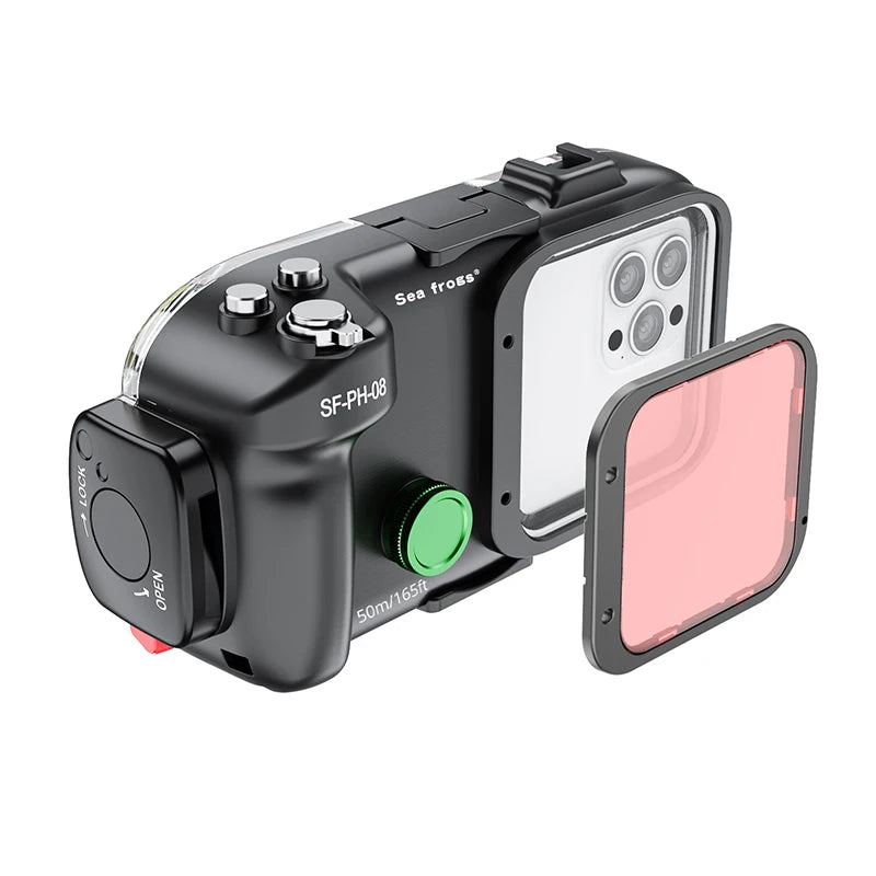 Seafrogs snorkeling Waterproof Cell Phone Case For iPhone 17 16 15 Pro 13 14 Pro 14 Pro Max  40M Pool photography accessories
