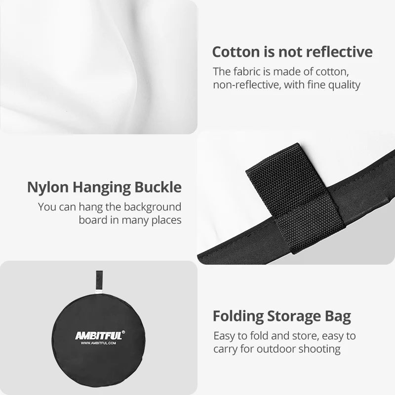 Portable Oval 2in1 White Black 150x200cm 100x150cm Background Reflector Collapsible Studio Photo Diffuser For Artistic/ ID photo