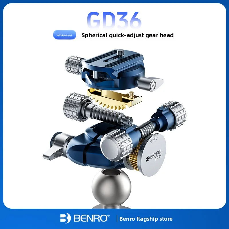 BENRO GD36PT Aluminum 3-Way Geared Ball Quick Adjustment for Architectural Landscape Commercial Photography Panoramic