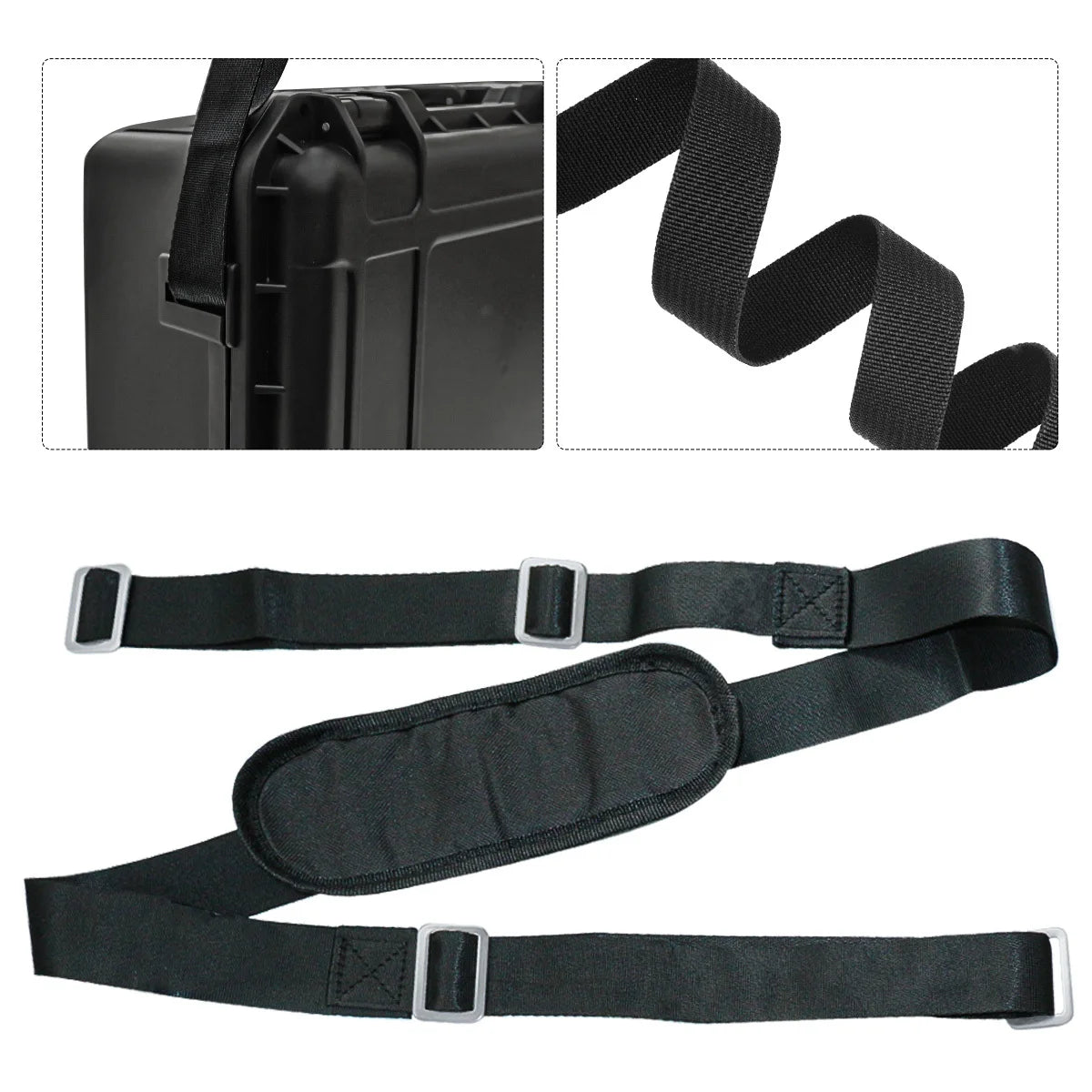 Equipment Hard Case with Pre-cut Sponge and Single Crossbody Strap, for Camera Photography Safety Toolbox Portable Case Suitcase