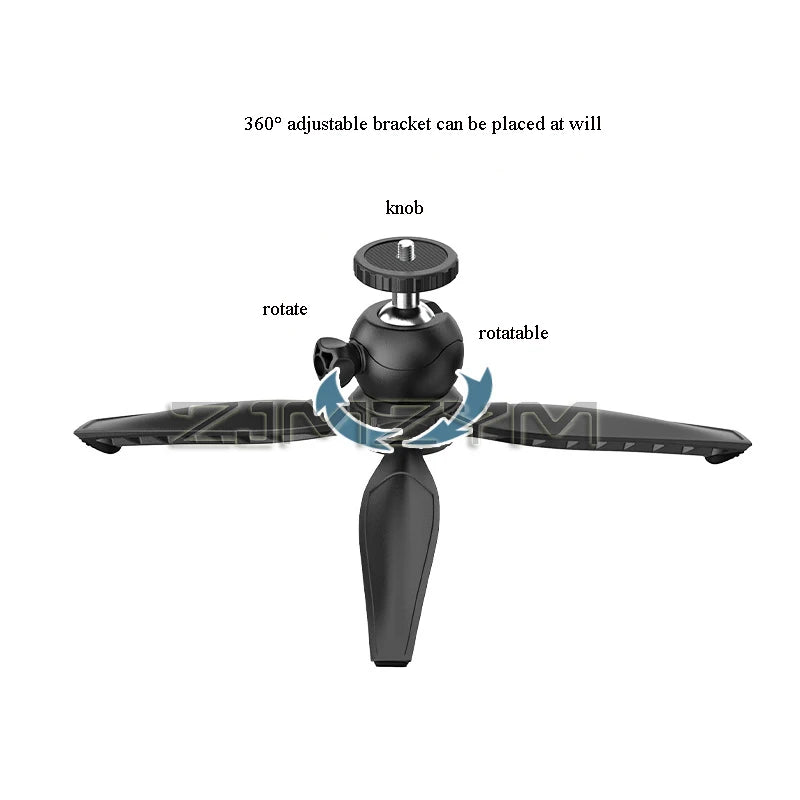 1/4 Screw Interface Desktop Tripod Independent Gimbal Stable Bracket Third gear height Adjustable For Photography Projector