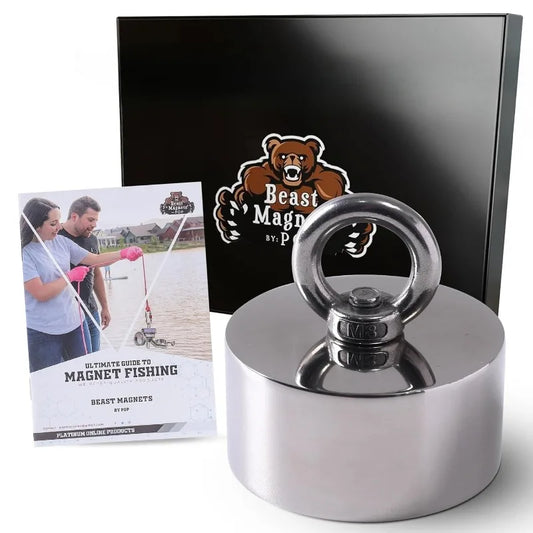 2000lb Strong 360 Degree Fishing Magnet For Magnetic Fishing, Strong Heavy Duty Neodymium N52 Magnets For Salvage Treasure