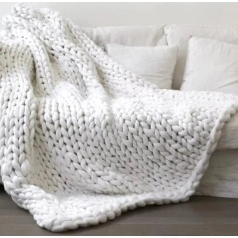 Newborn Photography Props Merino Wool Knitted Braid Blanket for Baby Photo Shoot Background Basket Stuffer Bump Wrap 50x50CM