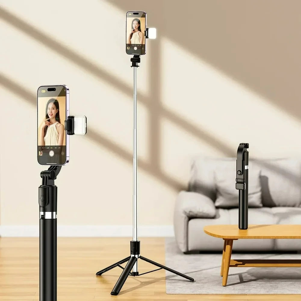 Bluetooth selfie stick 1.7MR1L/R1LS mobile tripod mini expandable phone holder for selfies, videos, and photography