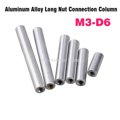2-5Pcs Aluminum Alloy Long Nut Connection Column M3-D6 Aluminum Tie Rod Cylindrical Aerial Photography Body Support Column