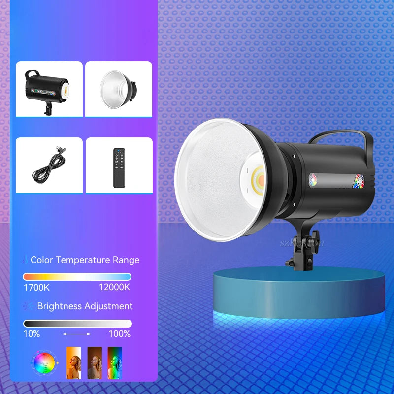 RGB LED Light Video Light Outdoor Lighting 1700K-12000K Bowens Mount Control for Photography Studio Video