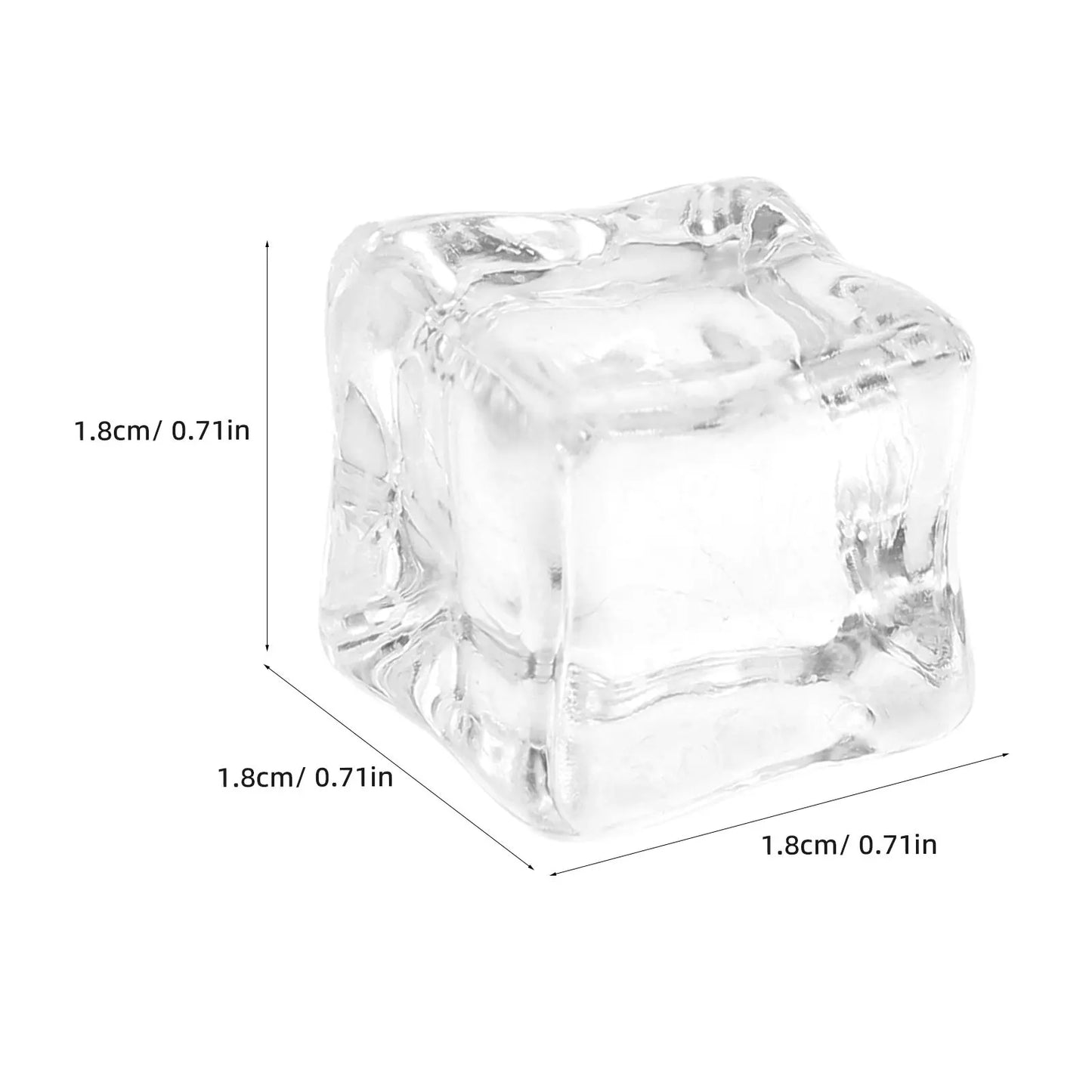 130Pcs Artificial Ice Cube Clear 18Mm Acrylic Decorative Square Ice Rocks Vase Fillers Table Scatter Photography Props