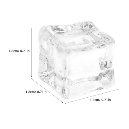 130Pcs Artificial Ice Cube Clear 18Mm Acrylic Decorative Square Ice Rocks Vase Fillers Table Scatter Photography Props