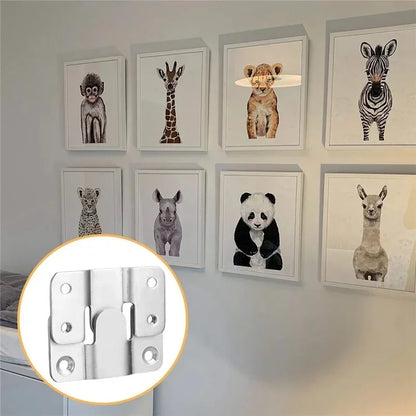 10pcs Flush Mount Bracket Interlock Hanging Buckle Furniture Connector Wall Picture Frame Hanger Display Photo Frames Hooks