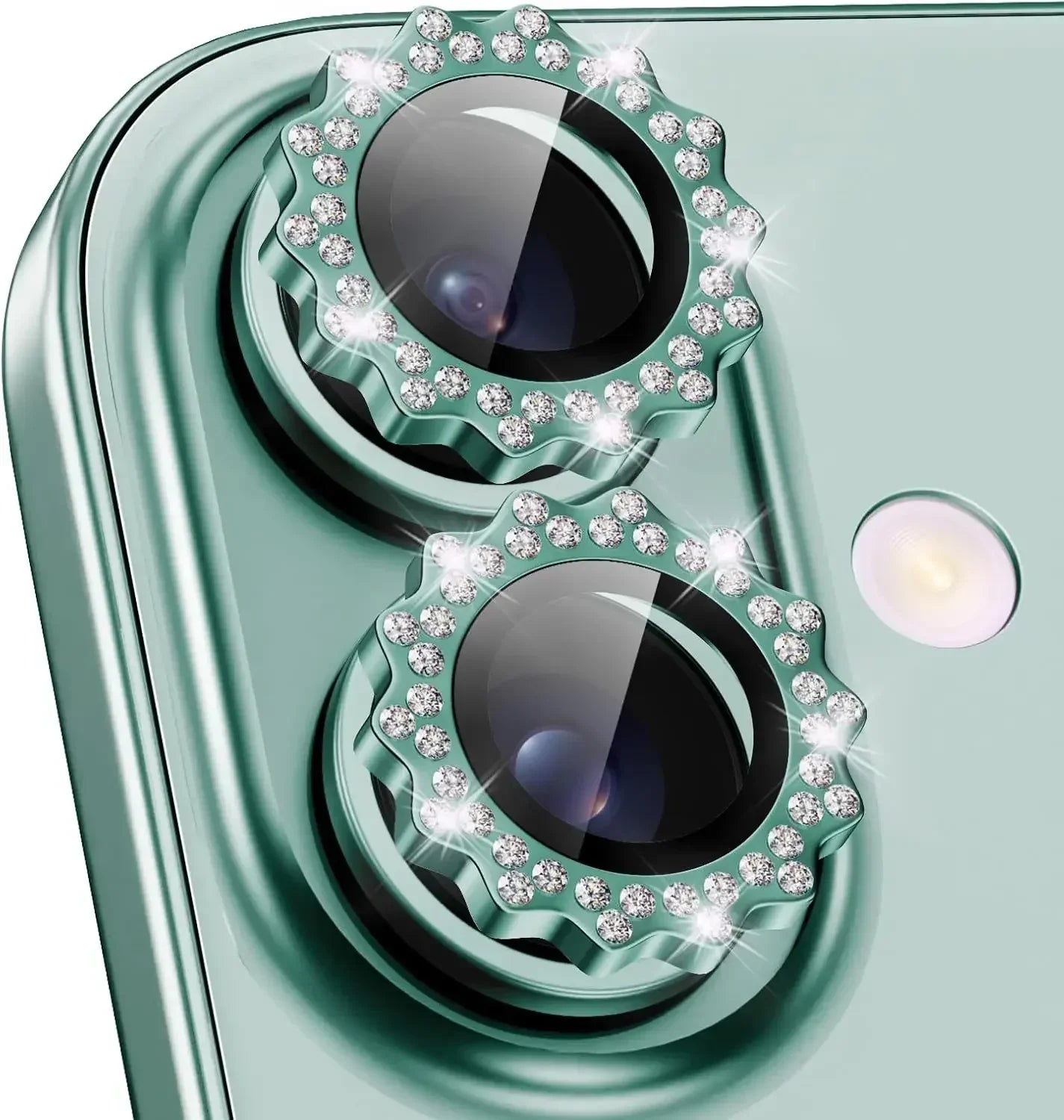 Bling 3D Metal Gear Design Diamond Camera Lens Glass Protector For IPhone 16 Pro Max 15Pro 16Plus Mechanical Case Friendly Rings