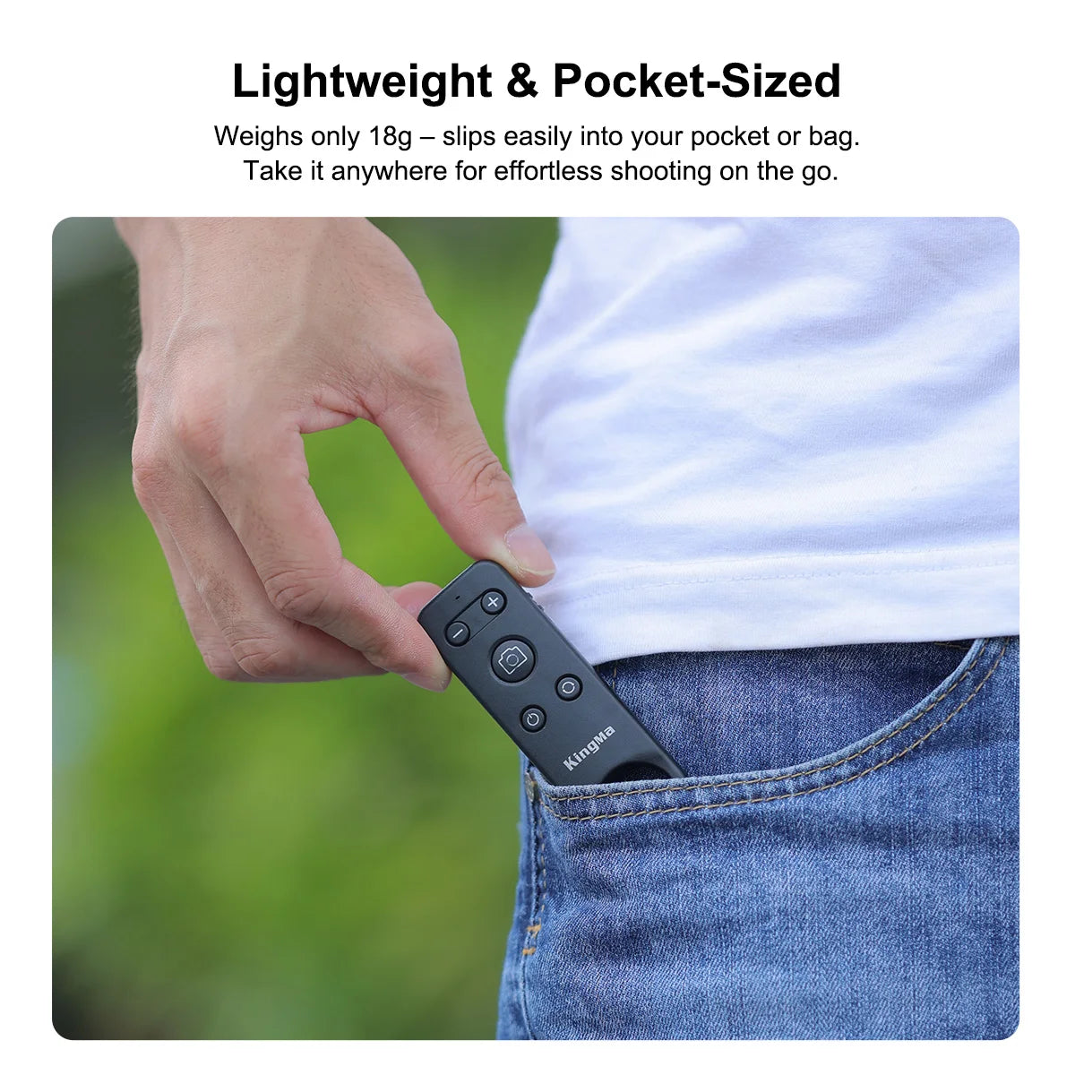 Wireless Remote Control with Zoom for iPhone & Android,Shutter with Front/Rear Camera Switch for Photo & Video,Smartphone Remote