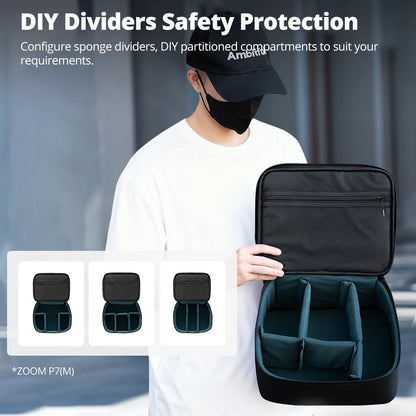 Ambitful ZOOM P7II XL Photography Storage Bag Traveling Bag for DLSR Camera Lens Drone DJI GODOX Osmo 360 X5 X4 Ace Pro 2 GoPro