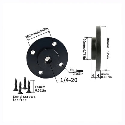 Mount Metal Base 40/50mm Hole 1/4-20,3/8-16,M6 Thread Screw Nut Adapter Tripod Bracket Cameras Flash Photography Accessories