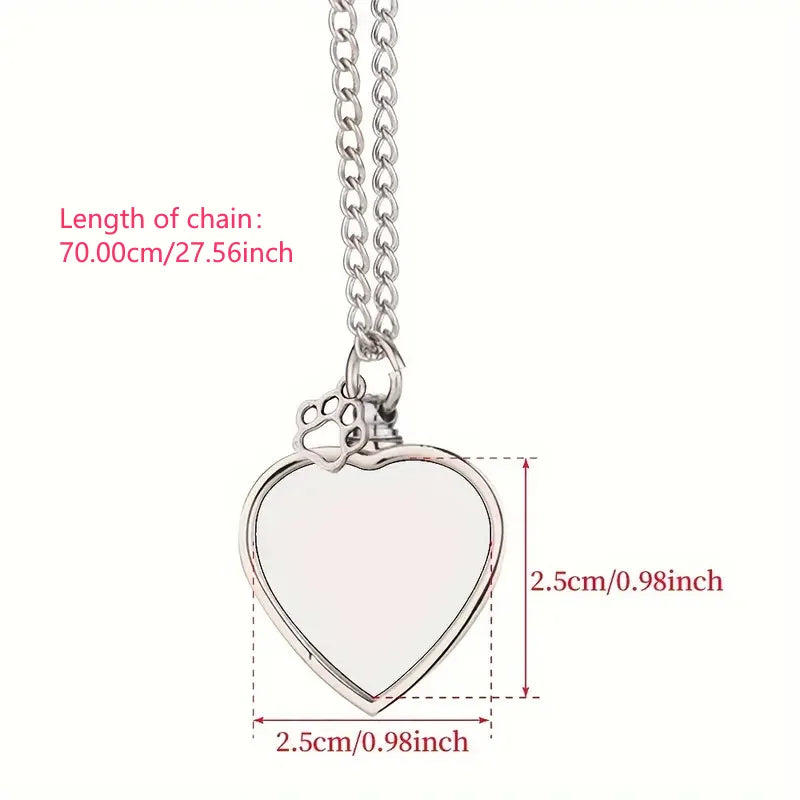 Personalised Custom Photo Commemorative Pendant Necklace, Personalised Zinc Alloy Cremation Urn, Sublimation DIY Pictures.