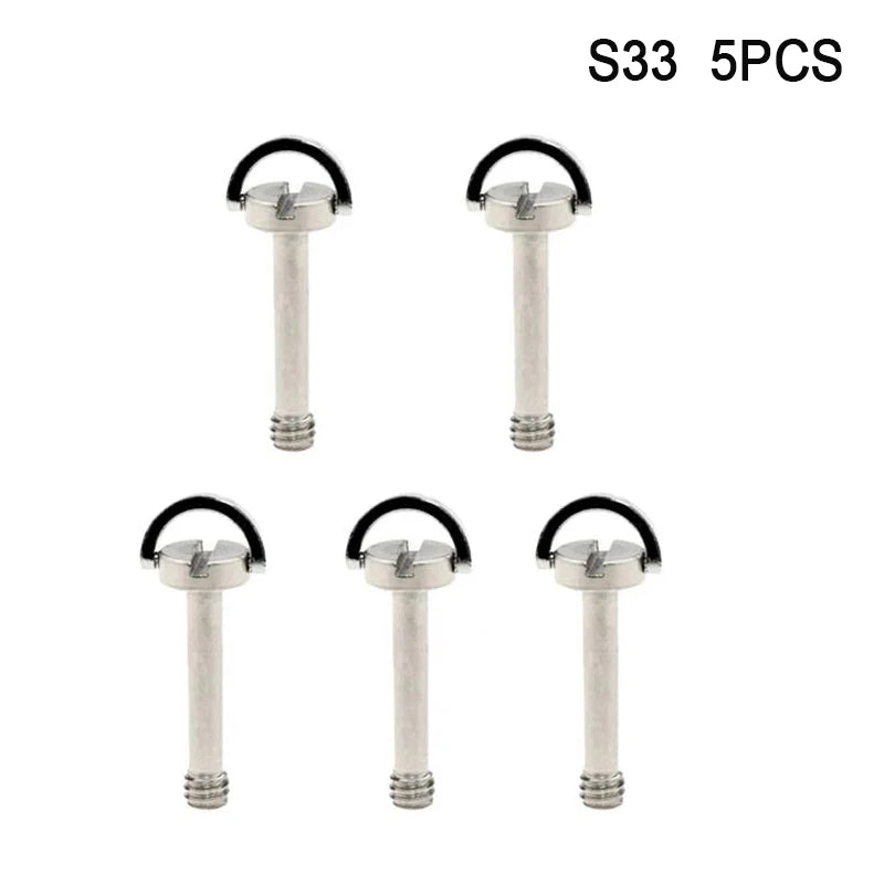 1/4-20 D-ring Mounting Camera Screws Stainless Steel Extended DSLR Tripod Quick Release Plate Screw Photography Accessories
