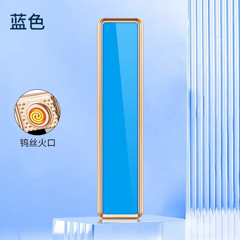 Mini Windproof USB Rechargeable Lighter Touch Metal Electronic Flameless Lighter Cigarette Cigar Accessories Men Gadgets Gifts
