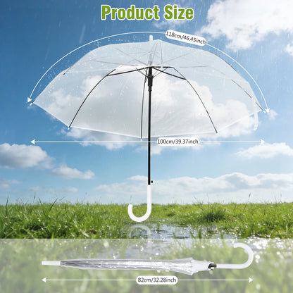50/32 Pack Large Canopy Umbrella Windproof Waterproof Clear Umbrellas Bulk Auto Open for Bride Groom Photography Golf Outdoor