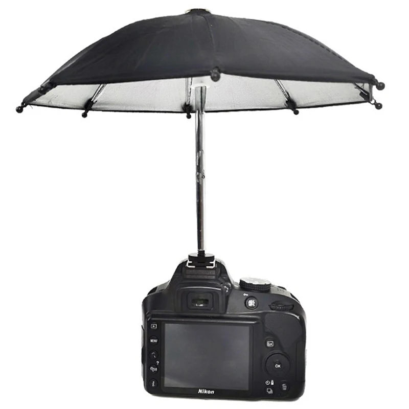 Hot Sale 1PC Black DSLR Camera Umbrella Universal Hot Shoe Cover Photography Accessory Camera Sunshade Rainy Holder Accessories