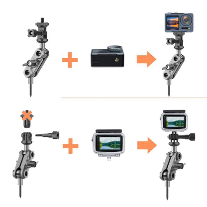 Trail Cameras Mounting Bracket with 1/4" Threaded Insert 360°Rotating Adjustable Holder for Outdoor Hunting Gear Accessory