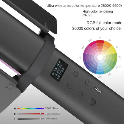 LP550 RGB Handheld 20W High-Power LED Fill Stick Full Color Ice Lamp Video Vlog Photography Selfie Studio Use-for Phone Camera