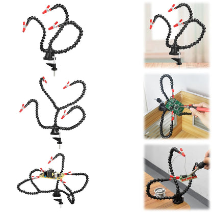 Desk Clamp Soldering Third Hand Tool 3/4/5 Pcs Flexible Arms PCB Holder Stand for Electronic Repair Soldering Jewelry Crafts
