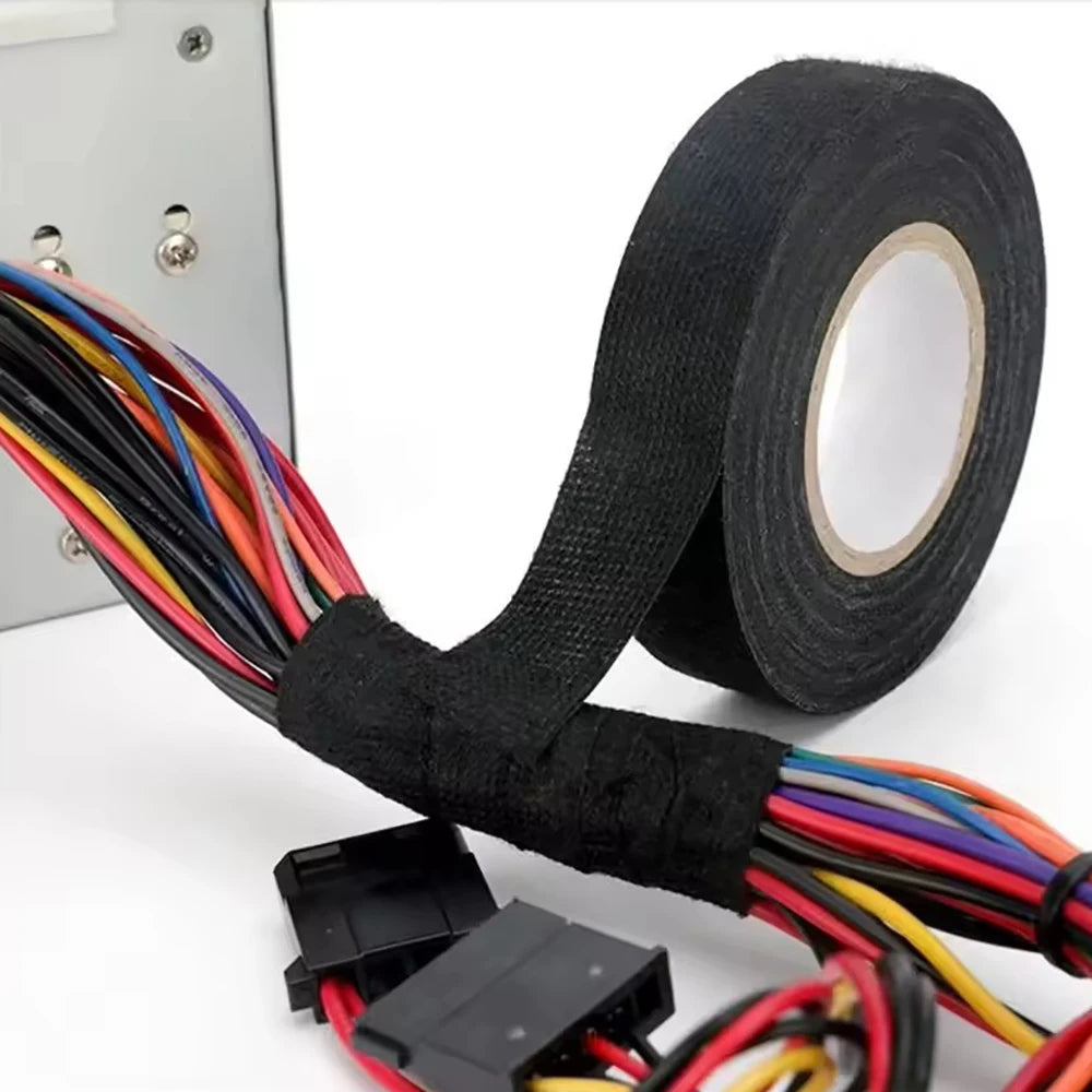 15 Meter Heat-Resistant Flame Retardant Tape Adhesive Cloth Tape For Car Cable Harness Wiring Loom Protection Electrical Tape