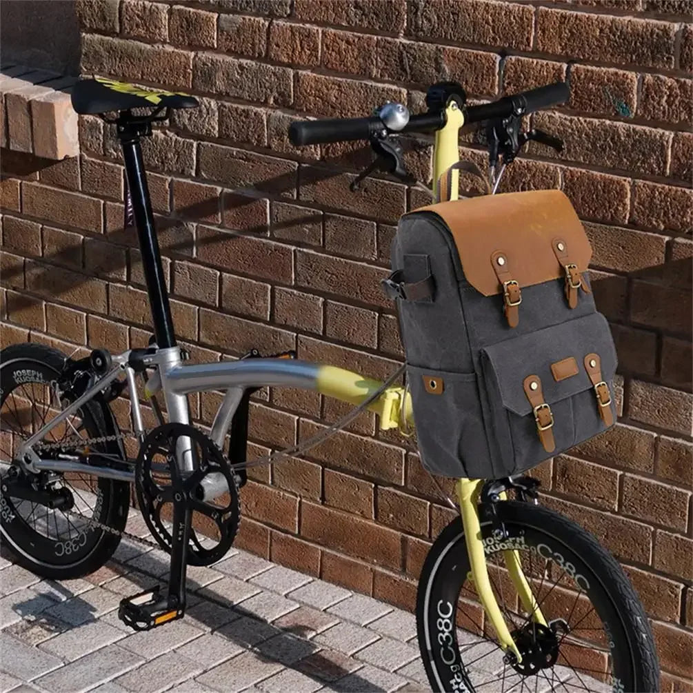 Litepro DSLR Crazy-Horse-Leather Backpack For Brompton Bicycle Waterproof Anti-theft Canvas Drone Outdoor Photography Bag
