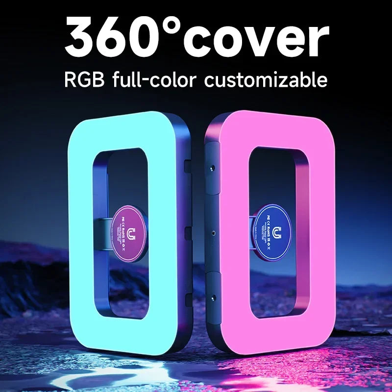 Handheld Circular Fill Light, Portable Mobile Phone Live Streaming Charging Photography Light, Magnetic Rabbit Cage Selfie Light