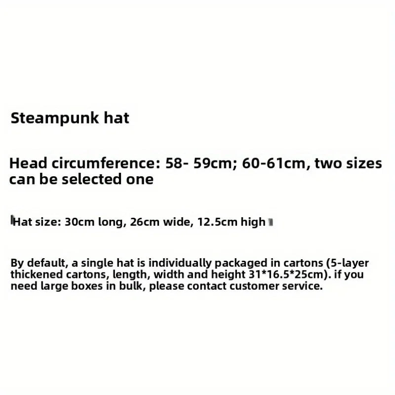 Steampunk Top Hat Gear Bold Chain Vintage Heavy Industry Hat Headgear Men's Stage Performance Hat Outdoor Photography Props