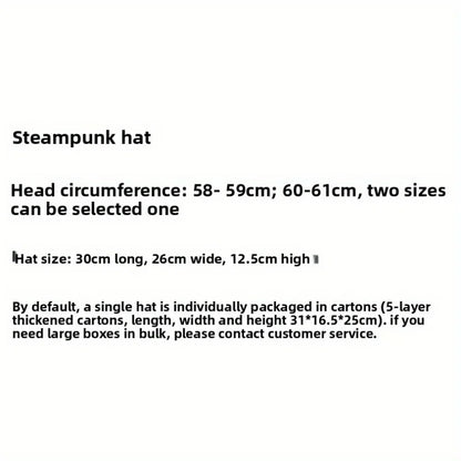 Steampunk Top Hat Gear Bold Chain Vintage Heavy Industry Hat Headgear Men's Stage Performance Hat Outdoor Photography Props