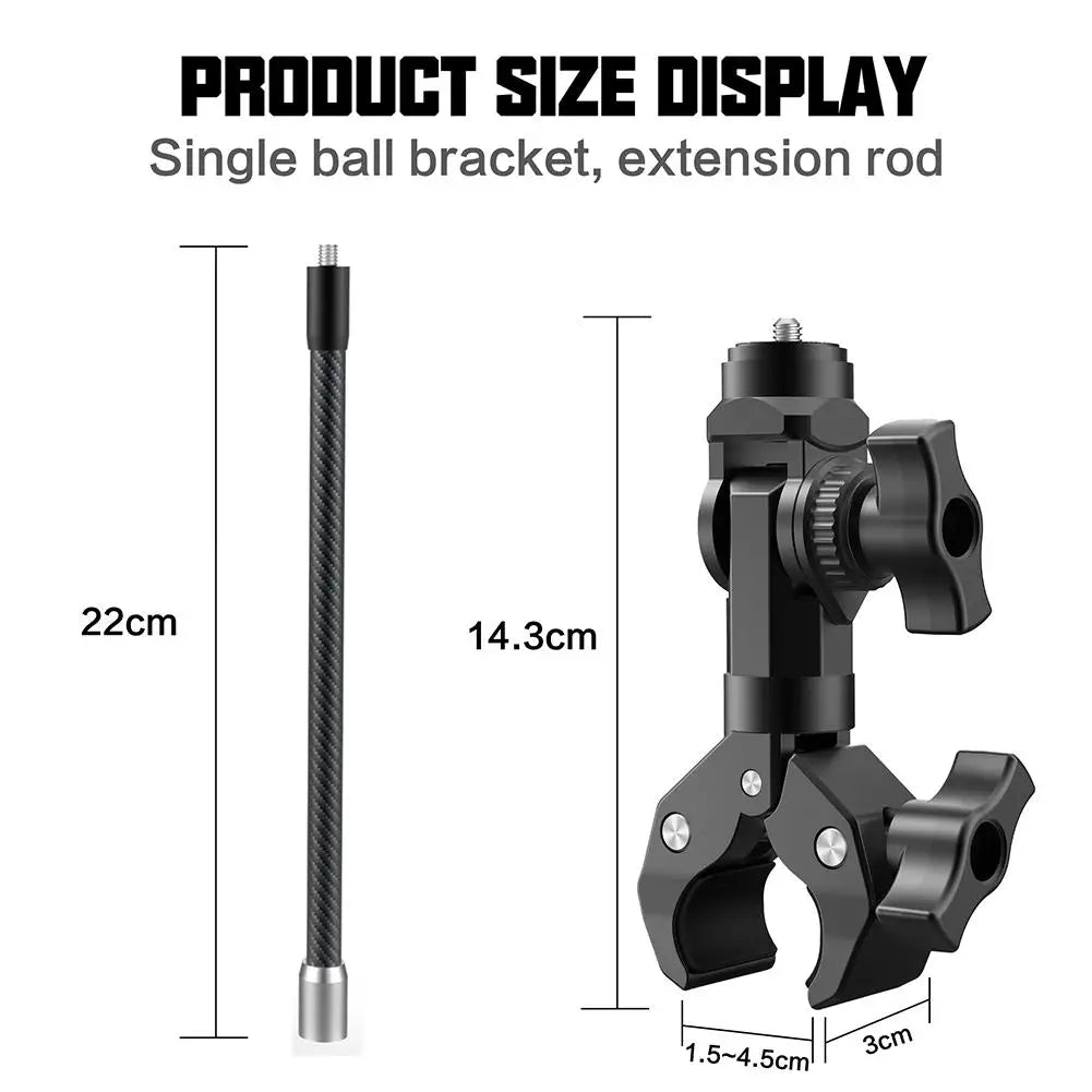 ‌For Insta360 X5 Motorcycle Handlebar Mount Anti-Shake Anti-Slip Gear Clamp Heavy-Duty Bike Mount For Action Cameras Accessories