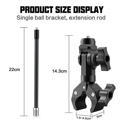 ‌For Insta360 X5 Motorcycle Handlebar Mount Anti-Shake Anti-Slip Gear Clamp Heavy-Duty Bike Mount For Action Cameras Accessories