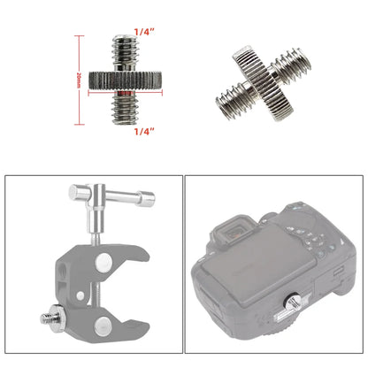 20Pcs 1/4" to 3/8" Female Screw Convert Adapter Spigot Stud Male Adapter Metal Screw for Flash Light Tripod Photo Studio Kit