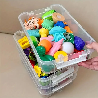 Building Blocks Storage Box Transparent Visibility Tool Classification Boxes Moisture-Proof Grid Drawer Stackable Storage Casket