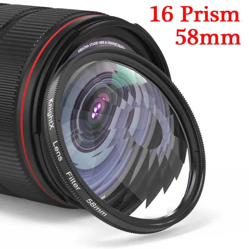 Camera Prism Filter Split Kaleidoscope 52mm 55mm 58mm 67mm 72mm 77mm Photography Accessories mcuv ND CPL Star Glass mobile phone