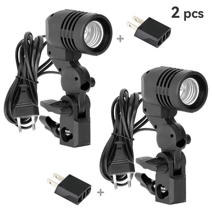 Single Head Bulb Holder E27 Socket Flash Umbrella Bracket Photo Lighting Bulb Holder For Photography Studio Accessories US EU