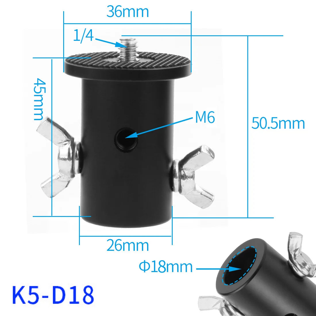 Tripod Light Stand Adapter 1/4" 3/8" Screw Converter 16mm 18mm Hole for Flash LED Monitor DSLR Camera Photography Accessories