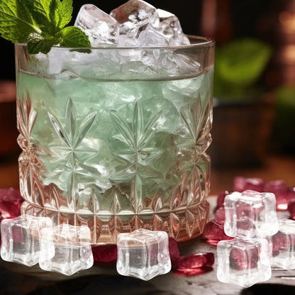 130Pcs Artificial Ice Cube Clear 18Mm Acrylic Decorative Square Ice Rocks Vase Fillers Table Scatter Photography Props