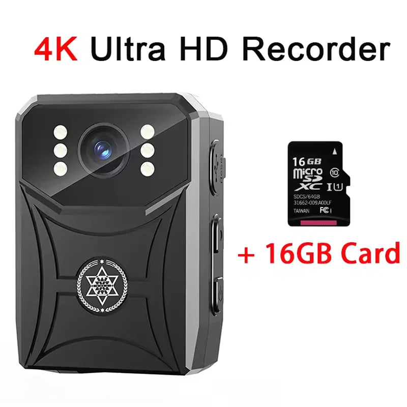 4K HD Mini Cameras with WIFi 3000mAh Digtal Video Recorder with IPS Screen Night Vision Police Body Camera Portable Camcorder