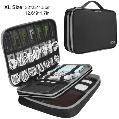 Portable Electronic Accessories Travel case,Cable Organizer Bag Gadget Carry Bag for iPad,Cables,Power,USB Flash Drive, Charger